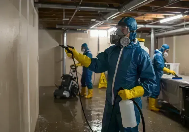 Basement Sanitization and Antimicrobial Treatment process in Downieville, CA